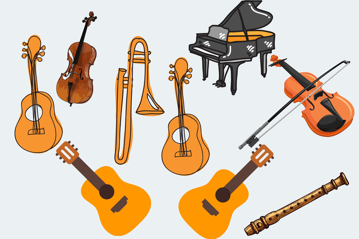 guitars and concert instruments