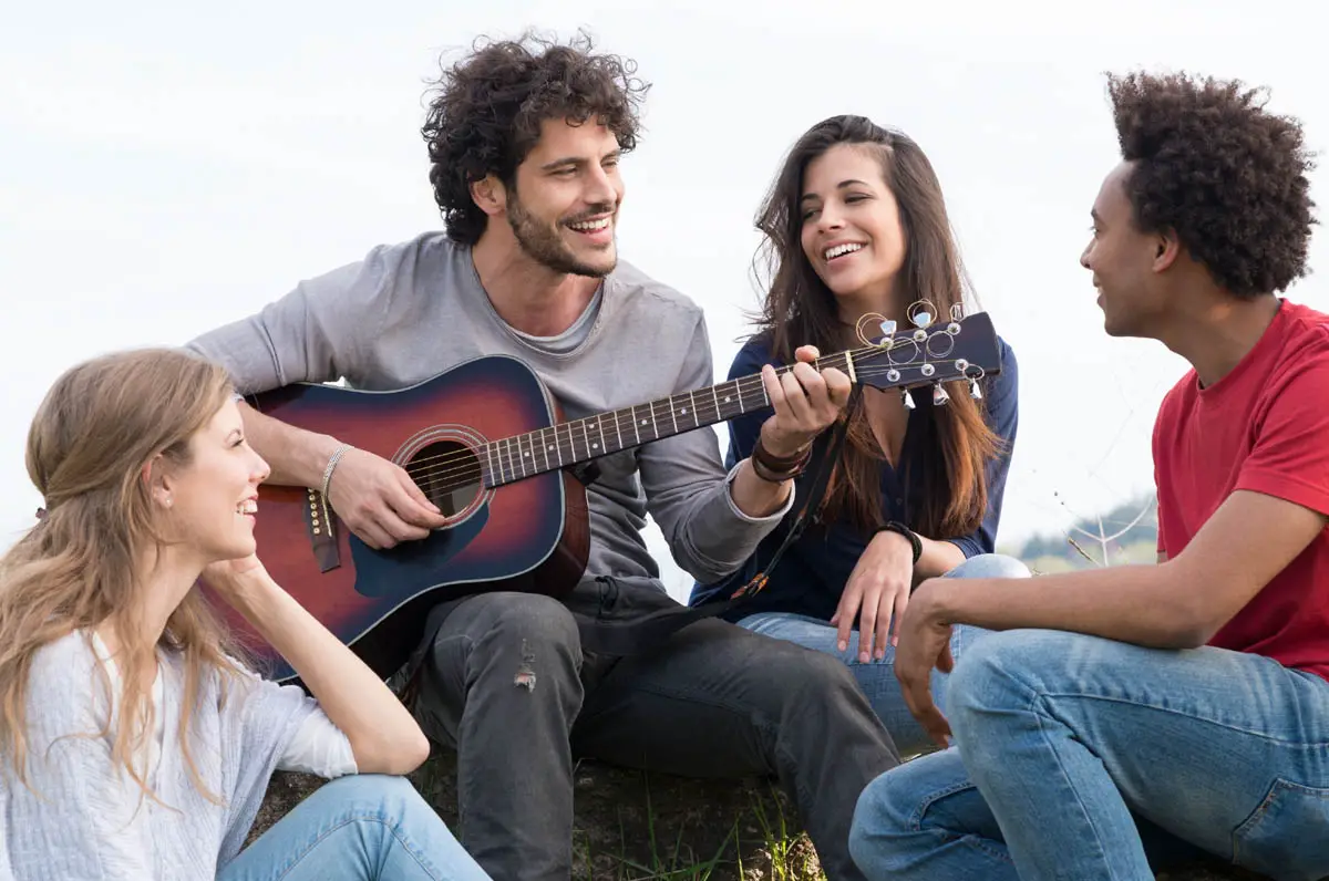 friends with guitar