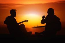 guitars and sunset