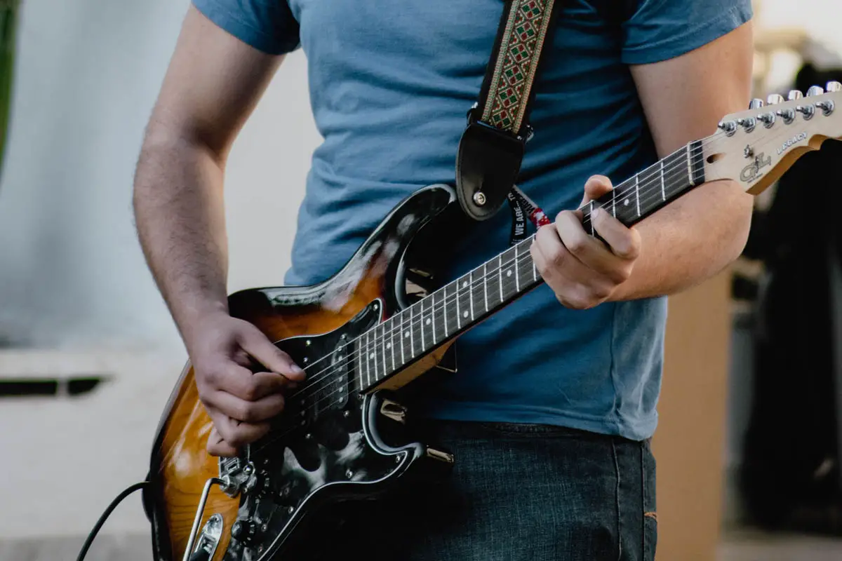 Guitarist Playing G&L Legacy On Stage