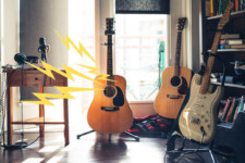 acoustic guitars in apartment