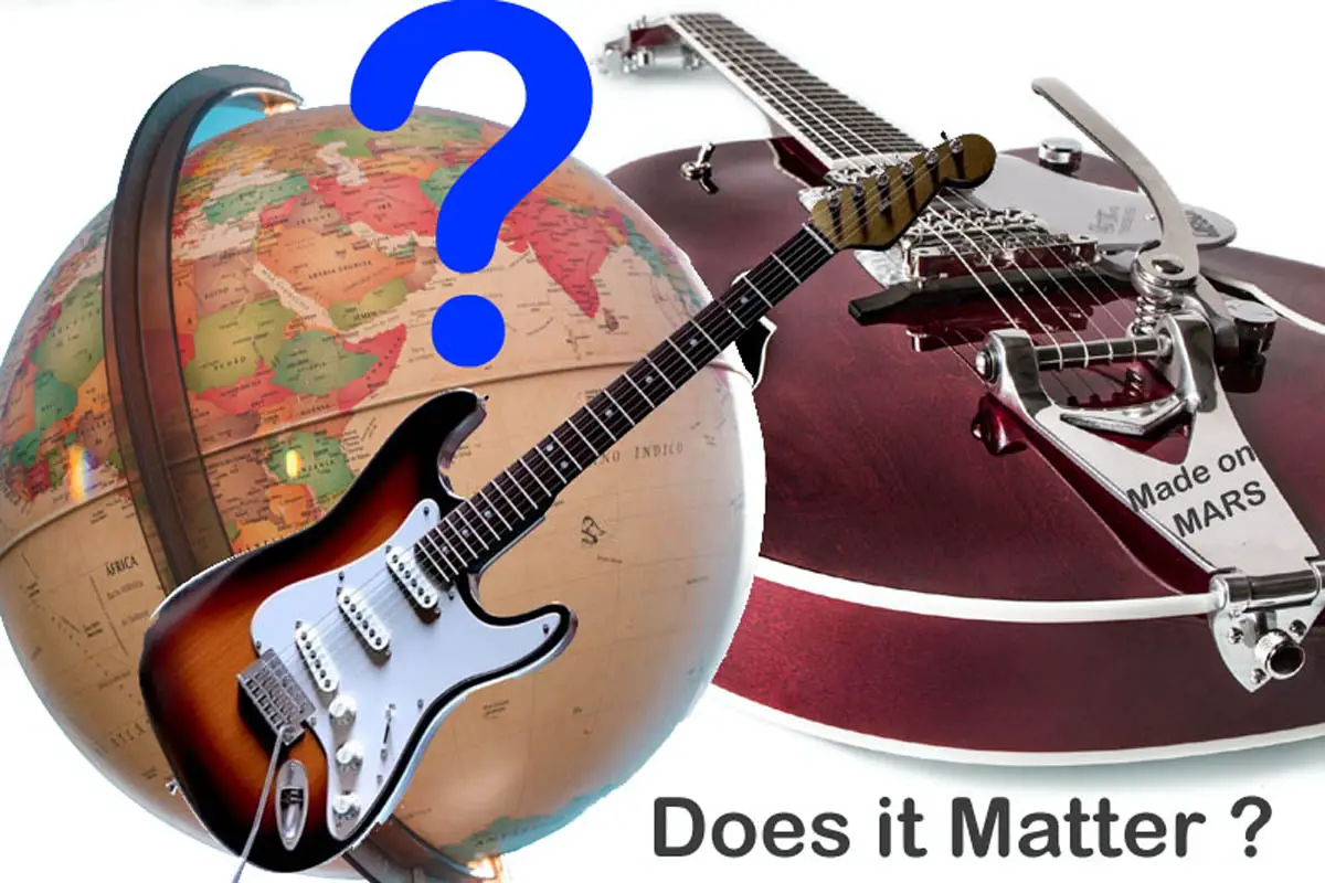 guitars with world globe