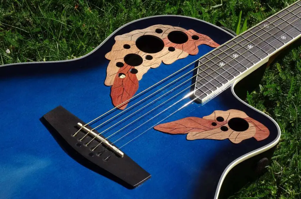 Blue Ovation Guitar