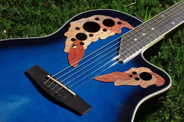 Blue Ovation Guitar