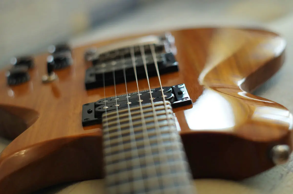 Closeup shot of Washburn Idol WI-64 electric guitar