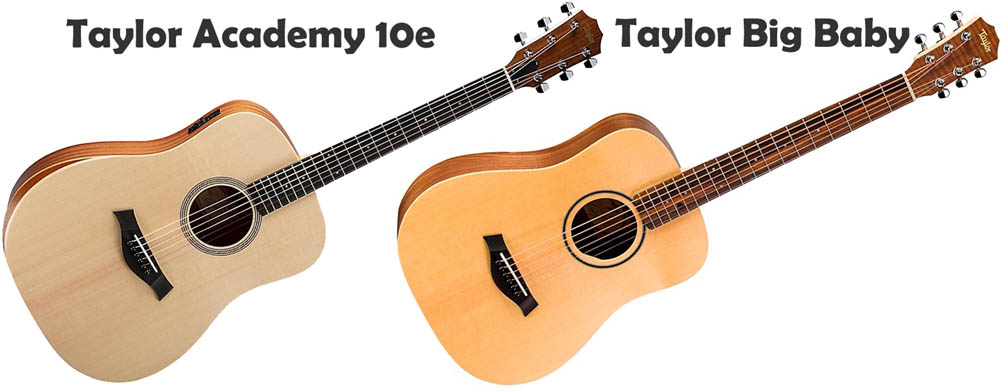 Taylor Academy 10e and Big Baby acoustic guitars