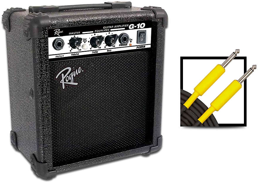 Rogue G10 10W 1X5 Guitar Combo Amp With 20 Foot Instrument Cable