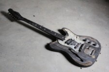 Burnt electric guitar
