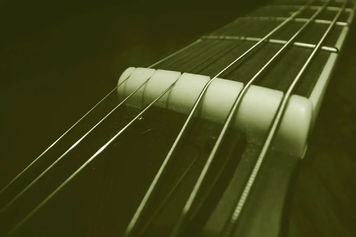 Six string acoustic guitar bone nut