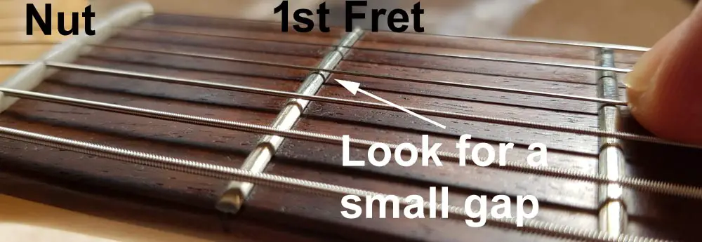 Measuring action at the 1st fret