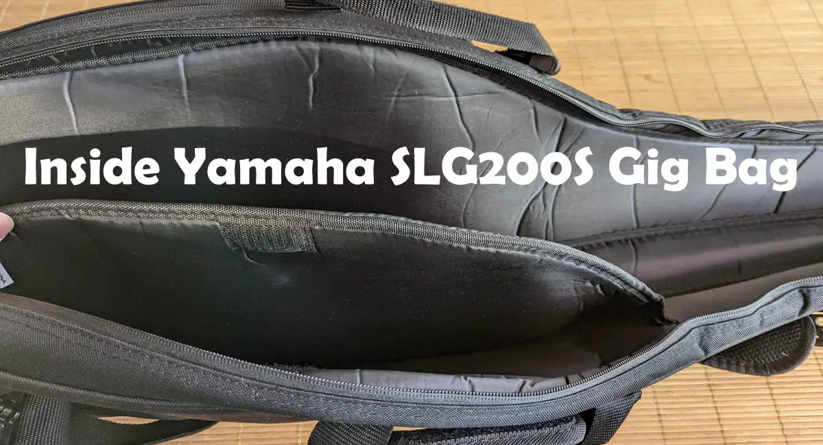 Inside Yamaha SLG200S gig bag