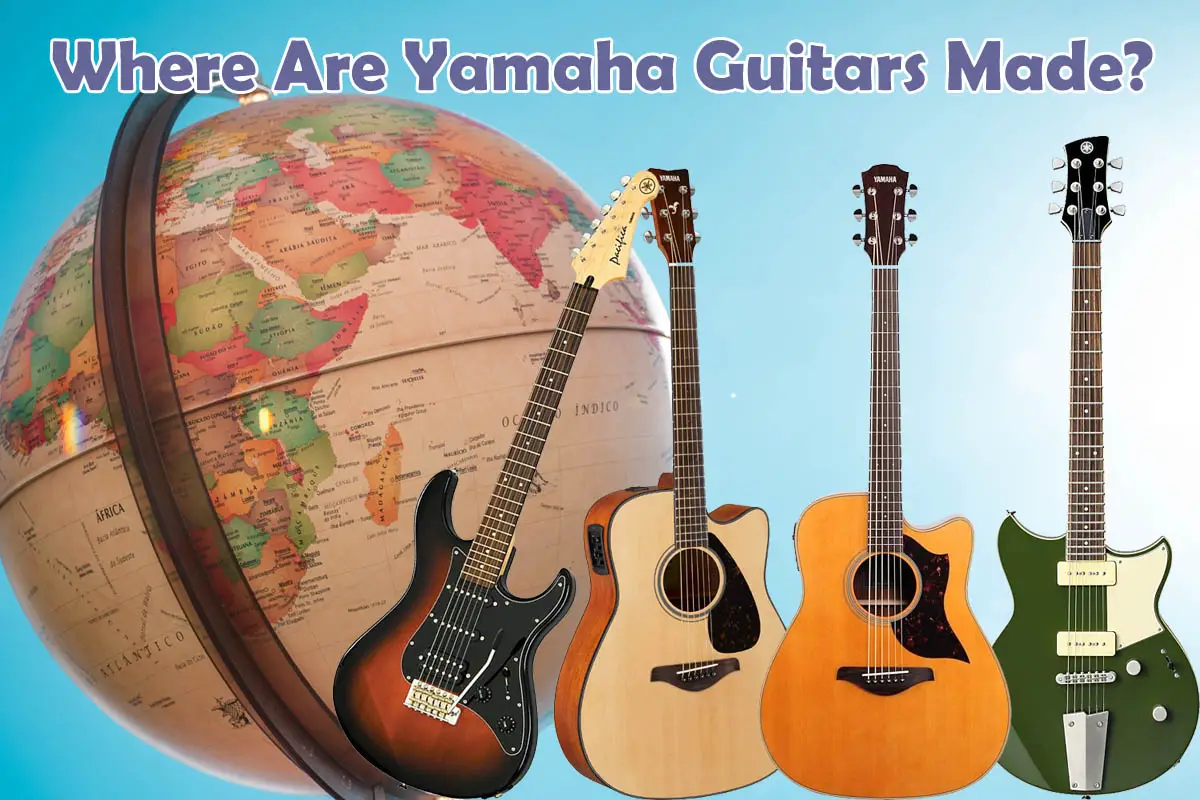 World globe with various yamaha guitars