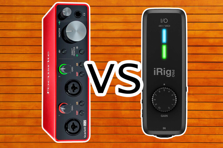 Focusrite Scarlett 2i2 VS iRig Pro I/O: Which One is Best for Recording Guitar?